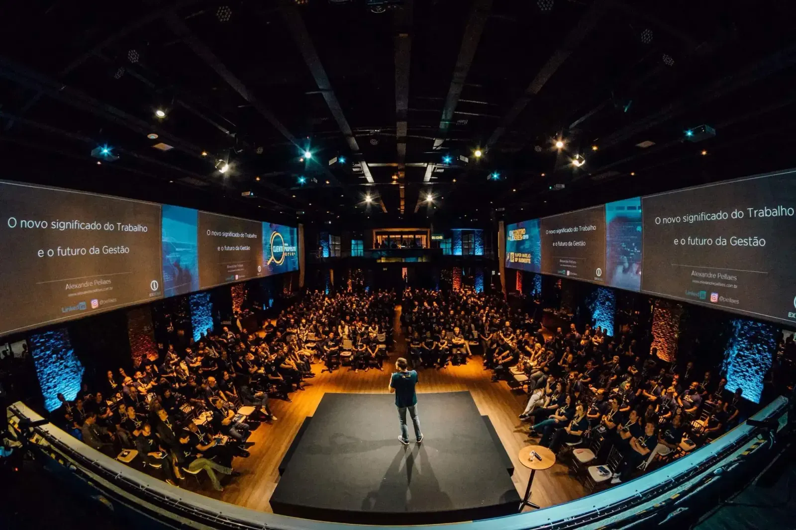 Speaking at a conference